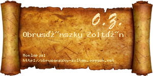 Obrusánszky Zoltán névjegykártya